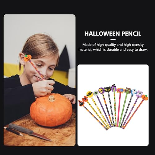 PRETYZOOM 24 lápices de dibujo Halloween con borradores miniatura 5