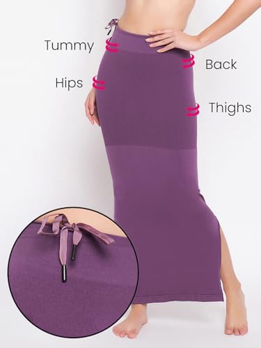 Image of Clovia Women's Petticoat Style Saree Shapewear with Drawstring /Naada (SW0048P15 Purple XL)