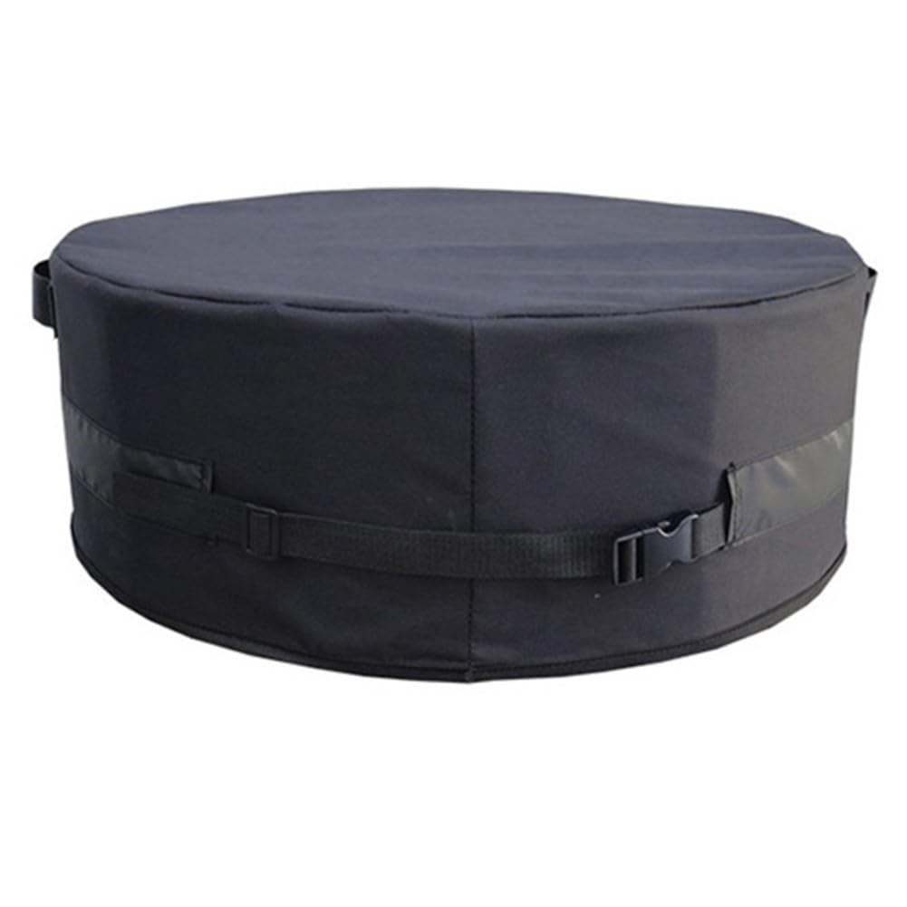 Housse de protection ronde de 130 cm résistante aux intempéries avec sangles sécurisées, tissu Oxford robuste pour brasero enterré en pierre, protection toutes saisons