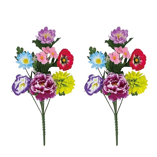 ポピー名古屋 造花 仏壇用 仏花 仏壇 仏壇花 ミニ 約36cm お盆 盆花 彼岸 お墓参り 供養 1対2束入り C24-56
