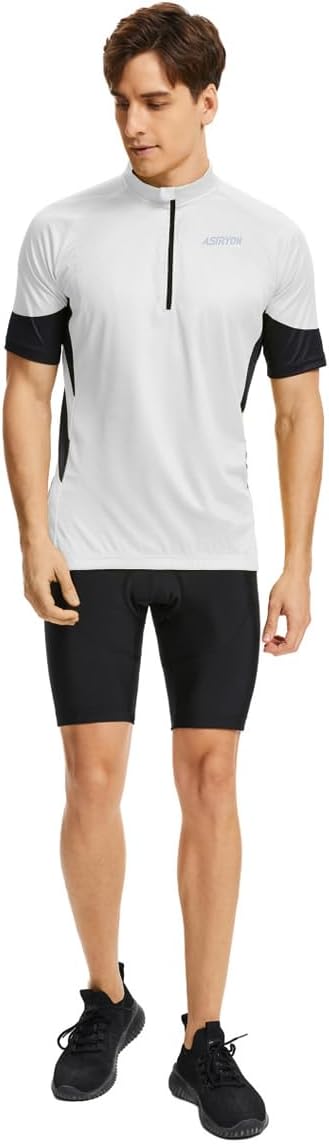 Men’s Cycling Jersey Short Sleeve UPF Half-Zip with 3+1 Zipper Pockets, Breathable Quick-Dry Moisture Wicking Fabric - Image 5