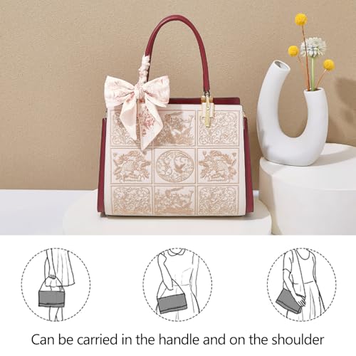 Image of FOXLOVER Medium Tote Bag for Women Designer Vintage Satchel Handbags Top-handle Purses