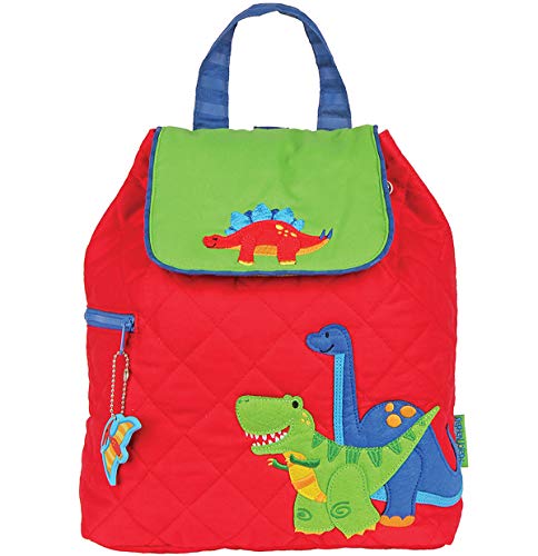 Stephen Joseph Unisex Toddler Back to School, Quilted Backpack, One Size, Dino Red