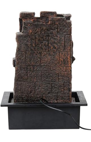 Image of UAG EXPORTS Ganesha Tabletop Waterfall Fountain | Front-Curtain Design | Polyresin Indoor Fountain with Warm LED Lights & Adjustable Pump | Home Decor Showpiece for Home, Living Room & Office - Copper