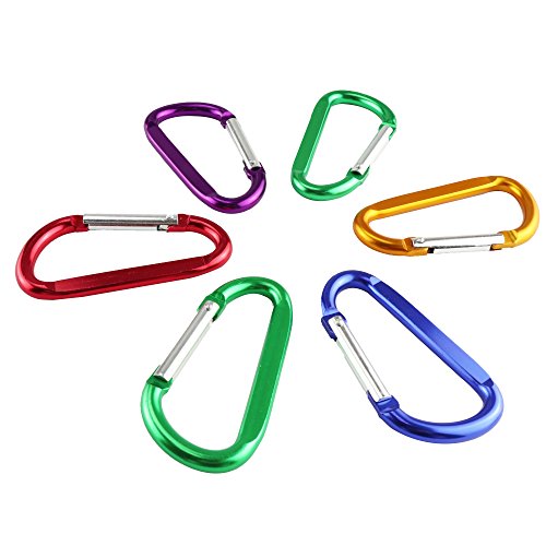 Swatom Aluminum D-Shape Carabiner Clip 2.2 Inches Spring Snap Hook Keyring Carabiners For Camping Traveling Hiking Keychains Outdoor Accessories (10Pcs) #TOP3