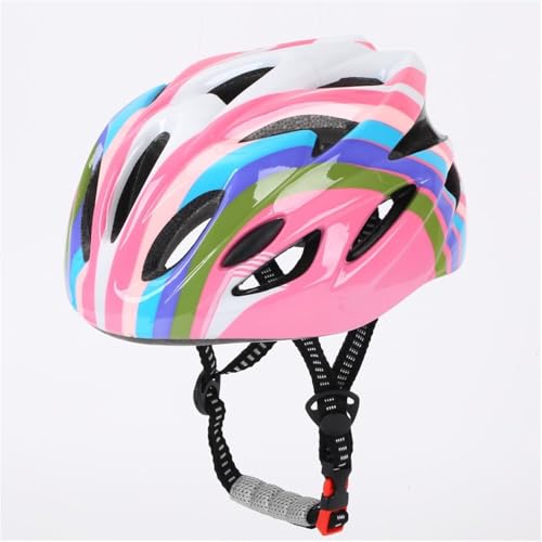 Casque Vélo Enfant 3–12 Ans – Casque de Sécurité Réglable pour Vélo, Patin, Trottinette, Roller, Vélo d’Équilibre – Design Respirant Ultra-Léger à Motif Ondulé Dégradé (Rose coloré)