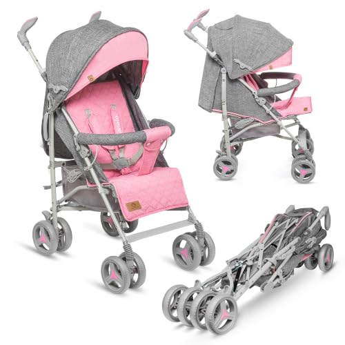 LIONELO Irma poussette canne à 15 kg (0 à 36 mois), légère et compacte, réglage du dossier jusqu’à la position couchée, grand panier système de...