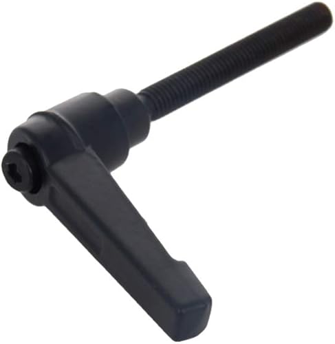 Miniatura 12 de Othmro 1 unids M8 Rosca 2.480 in Longitud de la manija 1.969 in Longitud del tornillo Aleación de aluminio negro Palanca ajustable Manija