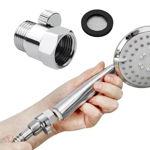 Shower Head Shut Off Valve, Solid Brass G1/2 Water Flow Control Valve with Handle Lever, Chrome Water Valve Shut Off for Hand Shower and Bidet Spray