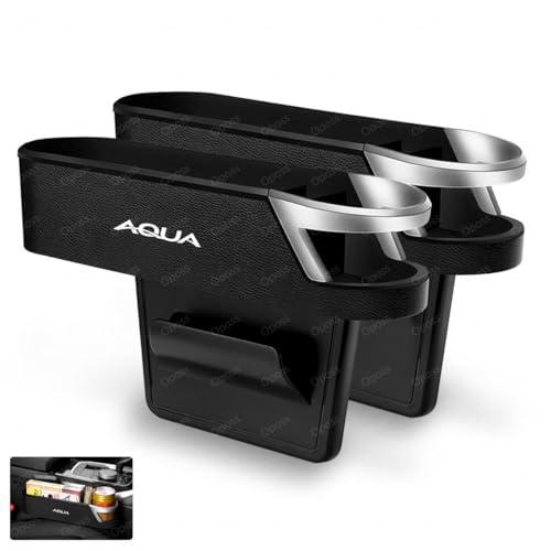 トヨタ アクア カーシート隙間収納ボックス車用サイド収納ボックス アクア MXPK11 MXPK10 MXPK16 MXPK15 2代目 2021年〜現行 AQUA 車用シート隙間収納ドリンクホルダー差し込み式設計多機能収納PU皮革小物入れ付き 車 サイド