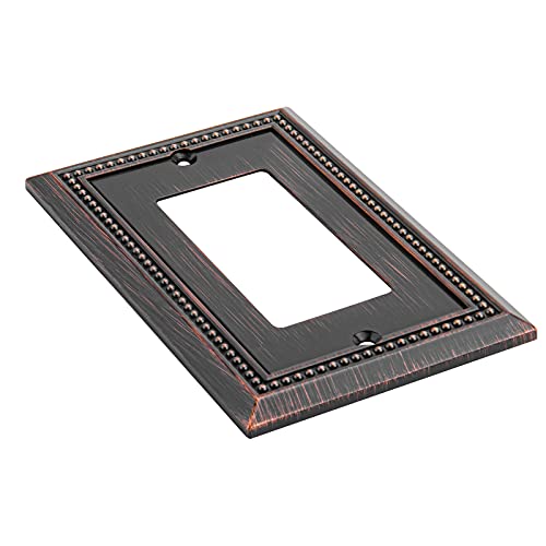Image of Henne Bery Sunken Pearls Heavy Duty Decorative Wall Plate Switch Plate Outlet Cover (Single Decorator, 2 Pack, Aged Bronze)