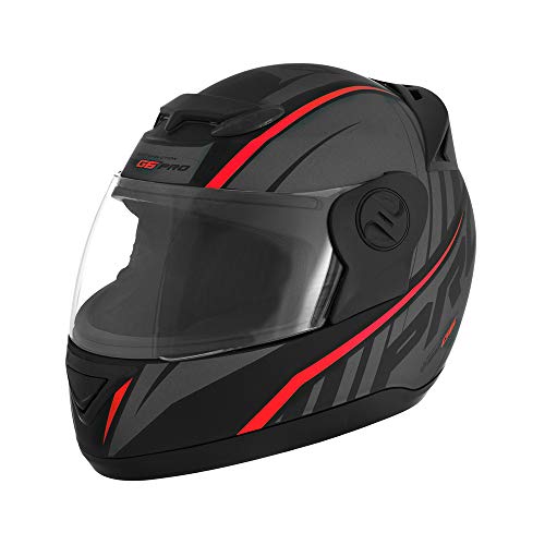Pro Tork Capacete Evolution G6 Pro Neon Fosco 58 Preto/Vermelho