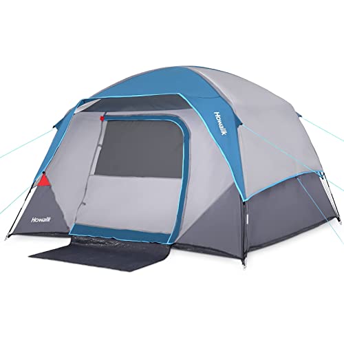 Camping Tent, Tent for Camping, Easy Set up Camping Tent for 4 Person Hiking Backpacking Traveling Outdoor, Light Blue