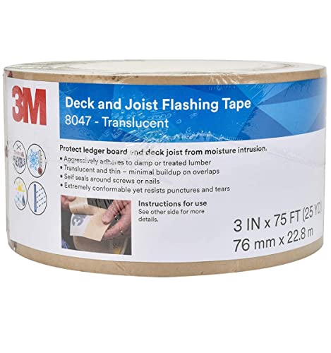 Image of 3M Deck and Joist Flashing Tape 8047, Translucent, 3 in x 75 ft, 1 Roll