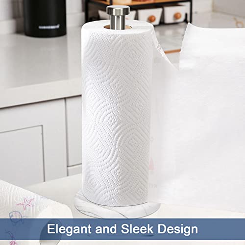 Nearmoon Standing Paper Towel Holder, Kitchen Paper Towel Roll Holder- For Bathroom Kitchen Countertop, Standard Or Jumbo-Sized Roll Holder (With Marble Base, Brushed Nickel) #TOP1