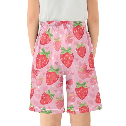 Pink Strawberry A Short Pajama Pants Bottoms Soft Sleepwear with Pockets2