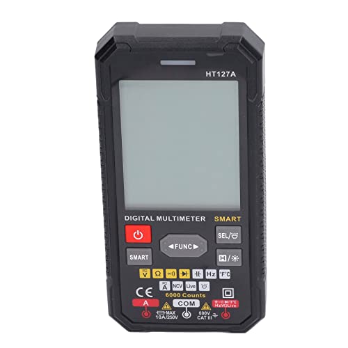 Image of Digital Multimeter Pocket Voltmeter, Smart True RMS Auto Ranging Voltage Tester with Color LCD 3 Result Display AC DC Current Resistance Continuity for Electricians Home ABS Mini