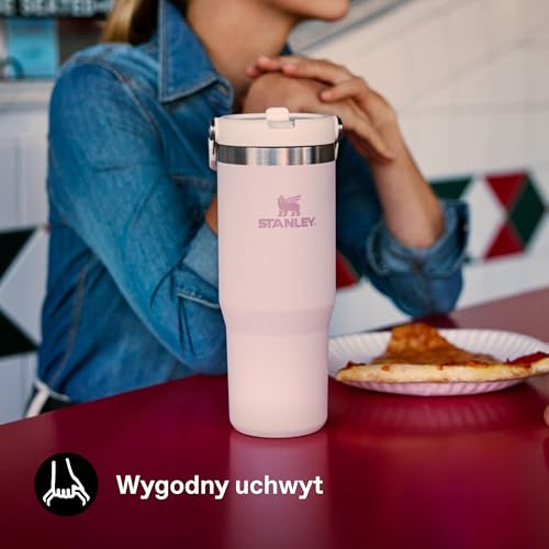 Stanley Flip Straw Tumbler 1.0 Butelka Na Wodę With Straw 0.89L - Utrzymuje Zimno Przez Ponad 12 Godzin - Butelka Na Wodę Ze Stali Nierdzewnej - Kubek Podróżny Niezawierający BPA - Rose Quartz