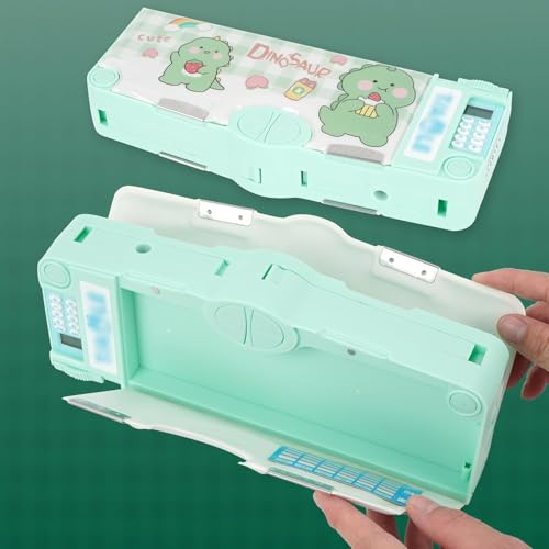 Image of Royals hub Astronaut Magnetic Multifunctional Pencil Box, Cute School Compass for Kids, Buttons Operated Geometry Pencil Box Kids Include Calculator-Scissor-Ruler-Eraser-Sharpener (Blue Space)