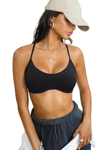 LASLULU Womens Sexy Y Back Sports Bra Padded Racerback Spaghetti Strap Workout Yoga Gym Athletic Bras Tops Bralettes2