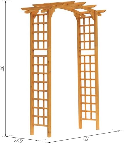 Outdoor Metal Garden Arch, Garden Arbor for Various Climbing Plant, Outdoor Garden Lawn (L56.3'' x W16.93'' x H94.5'')