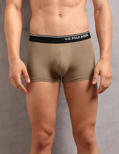Image of U.S. Polo ASSN. Men's OET18 Cotton Stretch Breathable Underwear Trunks - Pack of 2
