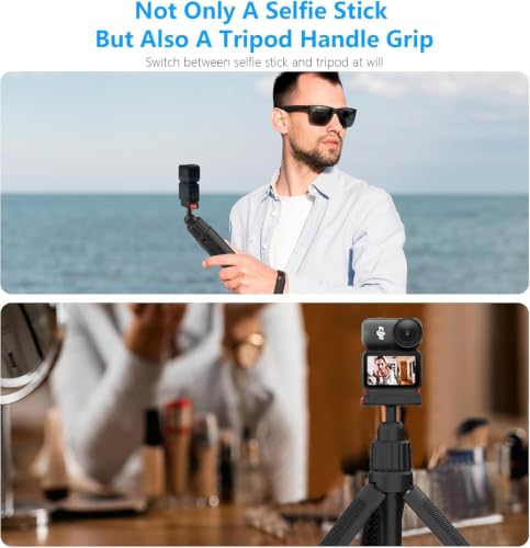 Image of ELFOG Magnetic Quick Release Extension Rod Selfie Stick Tripod Compatible with DJI Osmo Action Cameras, 40cm Extendable Monopod with Tripod Stand