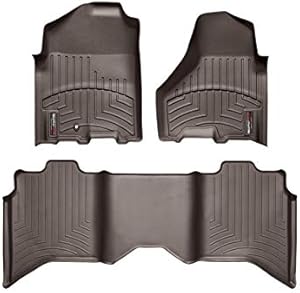 WeatherTech Custom Fit FloorLiner for Dodge Ram Truck 1500/2500/3500-1st & 2nd Row (Cocoa)