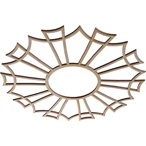 Image of Ekena Millwork 20 inchOD x 7 inchID x 1 /4 inchT Augustus Wood Fretwork Pierced Ceiling Medallion, Hickory