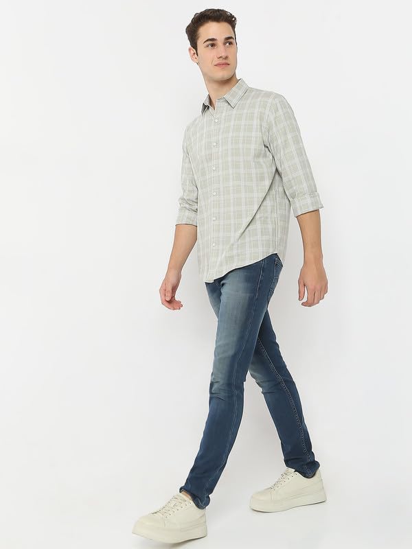 Image of Mens Striped Slim Fit Cotton Casual Shirt | Full Sleeves Mens Shirts | Stylish Shirt for Men