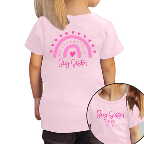 Image of Toddler Big Sister Shirts in My Big Sister Era Girl Graphic T-Shirt Casual Toddler Infant Girls Outfits
