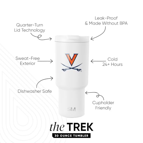 Image of Simple Modern Virginia Cavaliers Tumbler with Straw | 30oz | Collegiate