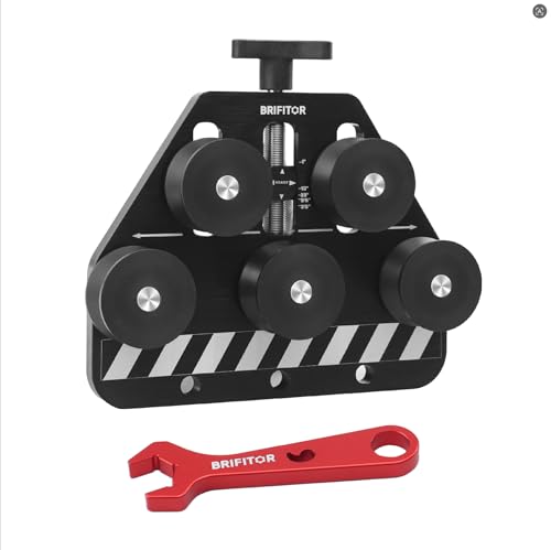BRIFITOR Tubing Straightener Brake Line Straightener Tool for Curved or Coiled Copper Aluminum Soft Stainless Steel Tubing from 3/16 to 1.0 in Dia. with Red 6AN Fittings Wrench