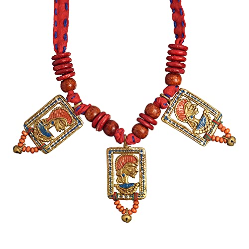 Image of AAKRITI ART CREATIONS Royal Empress Handcrafted Tribal Dhokra Necklace & Choker Collection | Queen-Inspired Artisan Brass Statement Jewelry | Ethnic, Regal & Elegant Necklaces for Women