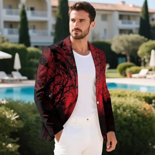 Slim Fit Business Suit Jacket for Men 1 Button Notched Lapel Lightweight Blazer Casual Sport Coat Office4