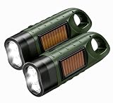 Nimbust Lampe Torche Solaire Dynamo Rechargeable 2 Pièces, Lampe de Poche...