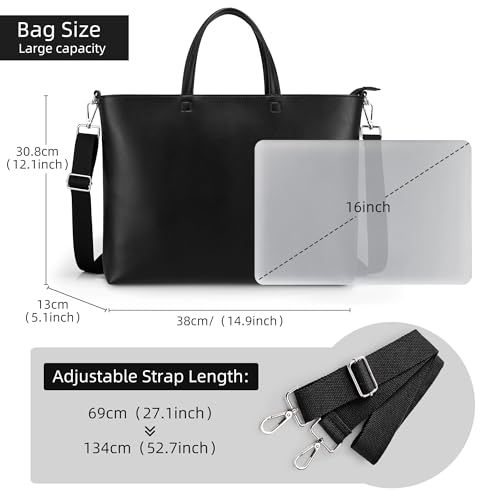 Image of KALIDI Tote Bag Zipper Shoulder Bag Faux Leather Purses Satchel for Women Casual Handbag Work Dating College