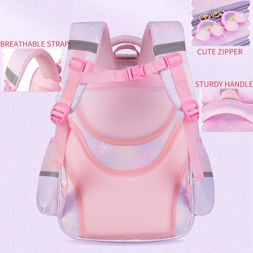 Kawaii Backpack for Teen Girls Cartoon Anti-Theft Travel Aesthetic New Semester Gifts Bag (purple)4