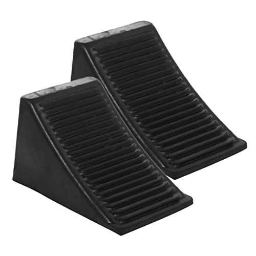 2 pezzi Cunei per Ruote Gomma Antiscivolo Blocchi Portatili per Rimorchi Rv Stabilizzatori Compatti per Bloccare Veicoli Pesanti Sicurezza Parcheggio Auto e Camper