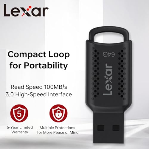 Image of Lexar Pen Drive 64GB JumpDrive V400 USB 3.2 Gen 1 Flash Drive, up to 100MB /s Read