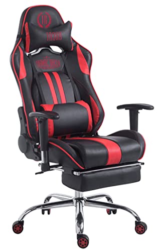TPFLiving Silla de oficina Racing Limitless con reposapiés con respaldo cómodo, silla de escritorio, silla giratoria, silla de carreras, silla de juegos, silla ejecutiva XXL, silla de conferencias,