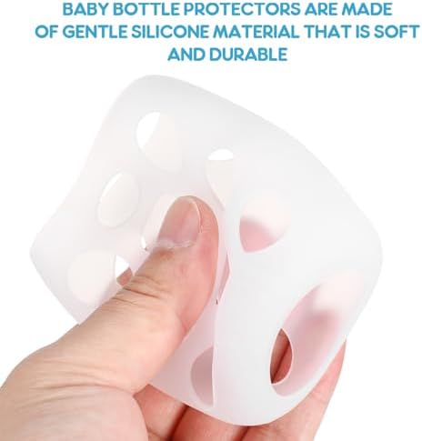 SAFIGLE 4 Adet Silikon Bebek Biberon Kılıfı, Bardak Koruyucu - Kaymaz, Darbeye Dayanıklı Biberon Kılıfı, Bebek Besleme Ve Kreş Kullanımı İçin - Görsel 3