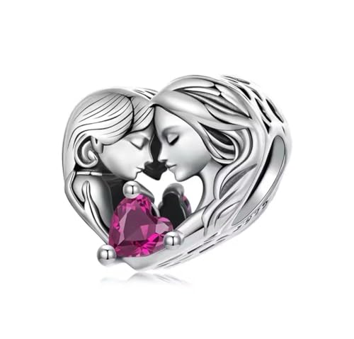 Abalorio de madre e hija compatible con pulsera Pandora en plata ley 925