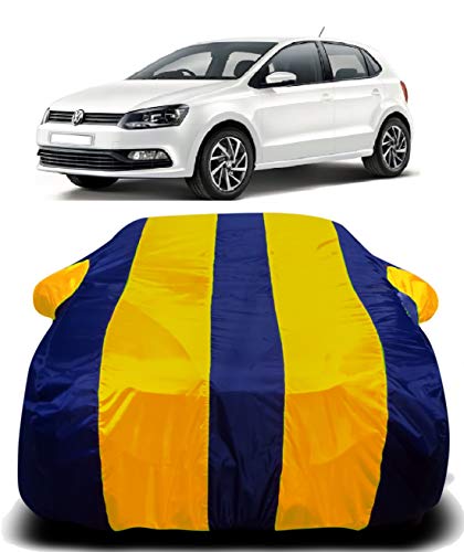 Image of Car Body Cover Waterproof Accessories Compatible with Volkswagen Polo New Car Body Protection Dust Proof Rain Cover Protects from Sunlights and Uv | Yellow Stripes