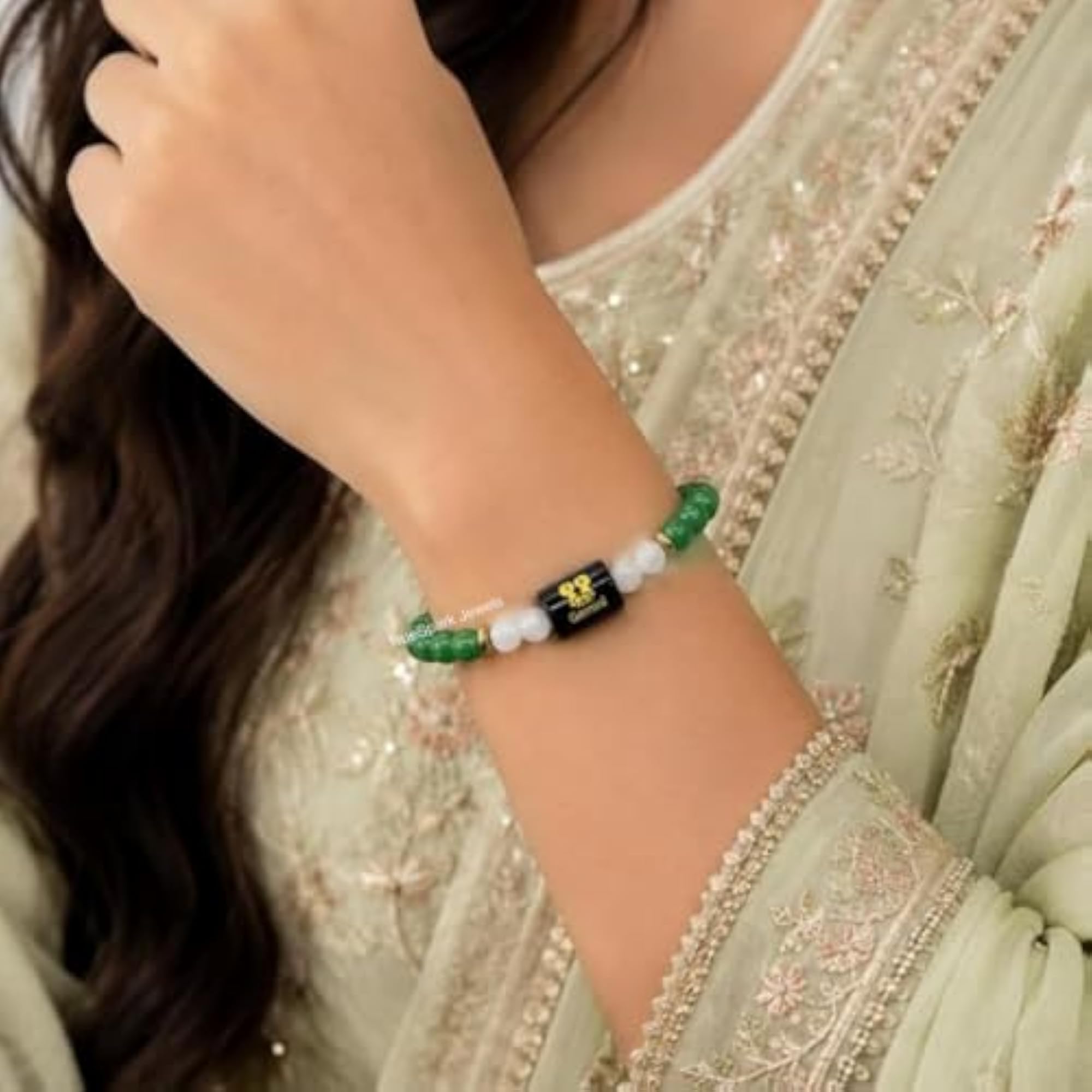 Capricorn Zodiac Bracelet with Natural Garnet & Milky Quartz
