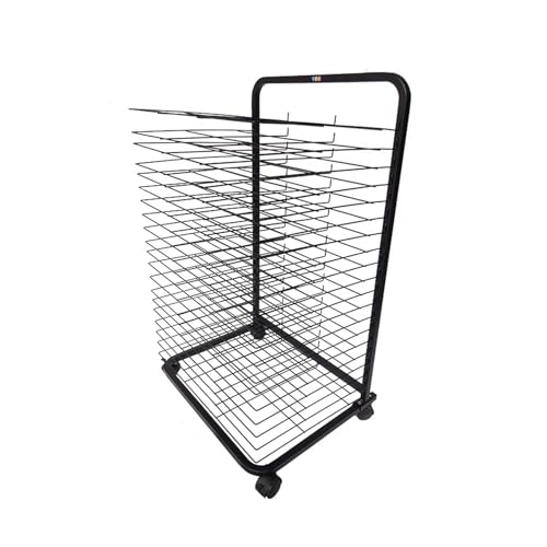 Estante de secado de metal resistente, plegable, para pintura al óleo con ruedas de 360 grados, ahorra espacio para aulas
