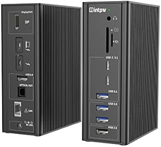 USB C Thunderbolt Docking Station 5K@60Hz for MacBook Air/Dell/Lenovo/,Intpw Thunderbolt 3 Dock Dual 4K Display Thunderbolt 3/DP Port,10Gbps USB-C,5Gbps USB-A,Gigabit Ethernet for Mac & Windows