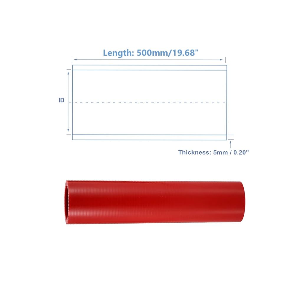 Manguera De Intercooler De Silicona Recta, Resistente A Altas Temperaturas Y Presiones (diámetro Interior: 70-120 Mm, Longitud: 500 Mm, Roja) - 1 Unidad(ID 115mm)