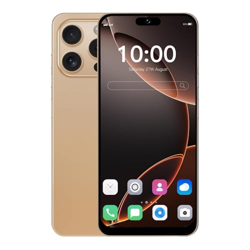QrZrQ 4G Smartphone has 6.3-inch HD Incell Display, 32GB ROM (Expandable up to 256GB), Dual SIM Free Unlocked Android 12.0,Support Bluetooth/Wifi/GPS/FM Mobile Phone (Gold)
