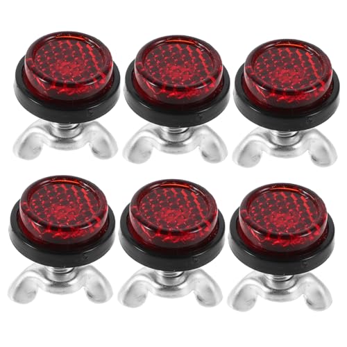 Cabilock 6pcs Red Round Reflectors: For Motorcycle Plate Plastic And Metal Bolts Universal For Bike Night Safety And Legal Compliance